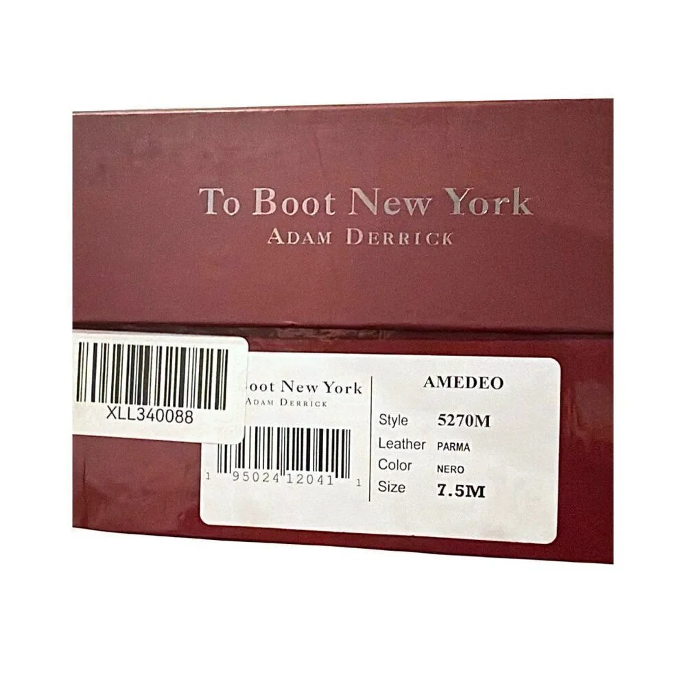 To Boot New York $435 Amedeo Black Leather Oxford Plain Toe Dress Shoe Mens 7.5